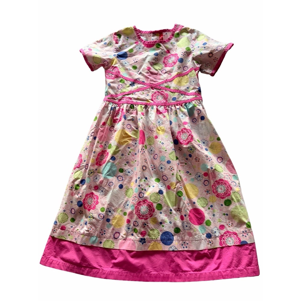 Hanna Anderson Multi-Floral Patterned Dress. Girls Size 130 Estimated 10.